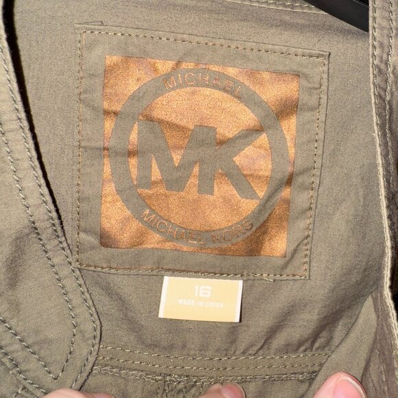 Michael Kors – Lightweight Olive Stand Collar Jacket with Zippers (Size 16), EUC - Picture 5 of 5